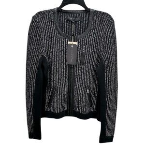 rag & bone Black and White Textured Blazer
